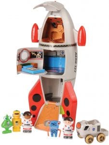 CP Toys Plastic Space Mission Rocket Ship with 5 Figures and Realistic Sounds / 7 pc. Set