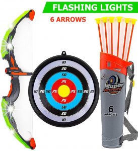 Toysery Bow and Arrow for Kids with LED Flash Lights