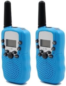 BestOpps Kids Walkie Talkies T-388 8 Channels 2-Way Radio Interphone with Built-in LED Torch VOX LCD Display,1 Pair (Blue)