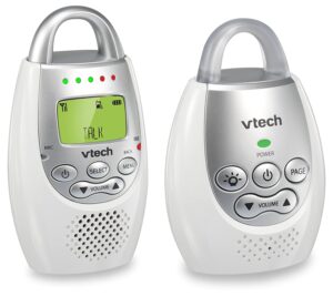 VTech DM221 Audio Baby Monitor with up to 1,000 ft of Range, Vibrating Sound-Alert, Talk Back Intercom & Night Light Loop